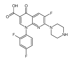 1-(2,4-二氟苯基)-6-氟-4-氧代-7-(哌嗪-1-基)-1,4-二氢-1,8-萘啶-3-羧酸结构式