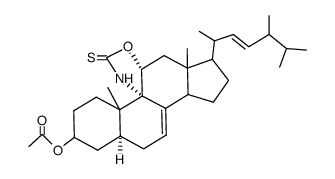 Oxazol-2-thione[4,5-o]ergost-7,22-dien-3-ol, acetate(ester) structure