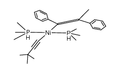 (Z)-(3,3-dimethylbut-1-yn-1-yl)(1,2-diphenylprop-1-en-1-yl)bis(trimethyl-l5-phosphanyl)nickel Structure