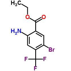 2-氨基-5-溴-4-(三氟甲基)苯甲酸乙酯结构式