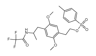 (+/-)-1-[2,5-Dimethoxy-4-(2-tosyloxyethyl)phenyl]-2-trifluoroacetamidopropane Structure
