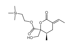 (2S,3R,E)-2-(trimethylsilyl)ethyl 5-ethylidene-2-(hydroxymethyl)-3-methyl-6-oxotetrahydro-2H-pyran-2-carboxylate Structure