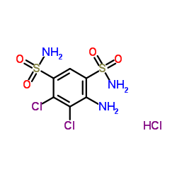 4-Amino-5,6-dichloro-1,3-benzenedisulfonamide Hydrochloride Structure