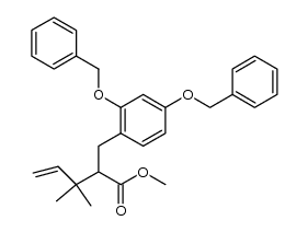 methyl 2-(2,4-bis(benzyloxy)benzyl)-3,3-dimethylpent-4-enoate Structure