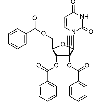(2R,3R,4R,5R)-5-((苯甲酰氧基)甲基)-2-(2,4-二氧杂-3,4-二氢嘧啶-1(2H)-基)-3-乙炔基四氢呋喃-3,4- 二苯甲酸二酯结构式