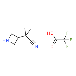 2-(azetidin-3-yl)-2-methyl-propanenitrile 2,2,2-trifluoroacetic acid Structure