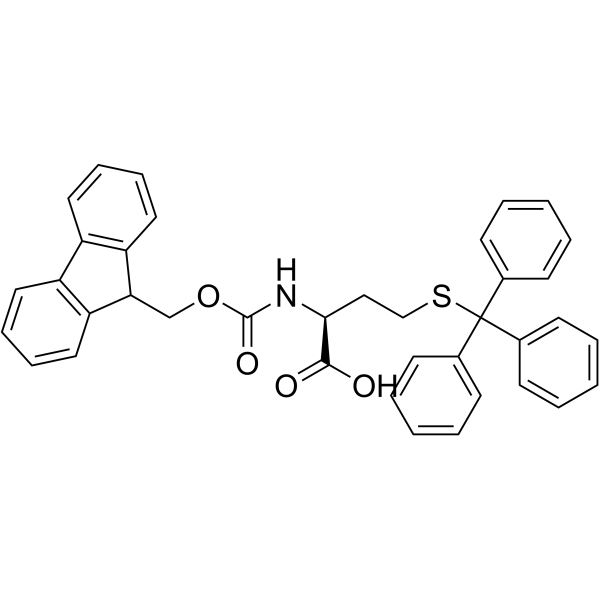 N-芴甲氧羰基-S-三苯甲基-L-高半胱氨酸结构式