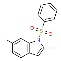 1-(苯磺酰基)-6-碘-2-甲基-1H-吲哚结构式