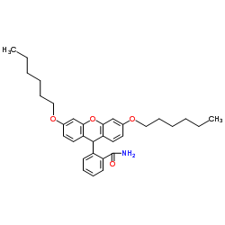 2-(3,6-二正己基氧基占吨-9-基)苯甲酰胺结构式