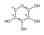 D-(-)-核糖-13C5结构式