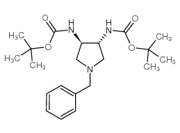 (R,r)-n-苄基-3,4-反式-(n-boc)-二氨基吡咯烷结构式