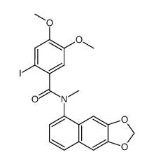 2-iodo-4,5-dimethoxy-N-methyl-N-(6,7-methylenedioxy-1-naphthyl)benzamide结构式