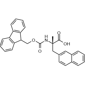 (2S)-2-(9H-芴-9-基甲氧基羰基氨基)-2-甲基-3-(2-萘基)丙酸结构式