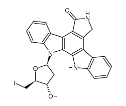 13-((2R,4S,5S)-4-hydroxy-5-(iodomethyl)tetrahydrofuran-2-yl)-6,7,12,13-tetrahydro-5H-indolo[2,3-a]pyrrolo[3,4-c]carbazol-5-one结构式