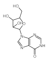 6H-Purin-6-one, 9-a-D-arabinofuranosyl-1,9-dihydro- Structure
