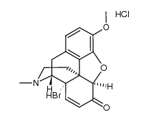 14-bromo-4,5α-epoxy-3-methoxy-17-methyl-(14ξ)-morphin-7-en-6-one, hydrochloride结构式
