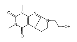 2,3,4,6,7,8-Hexahydro-1,3-dimethyl-8-hydroxyethyl-1H-imidazo(2,1-f)pur ine-2,4-dione结构式