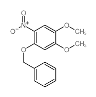 Benzene,1,2-dimethoxy-4-nitro-5-(phenylmethoxy)- Structure