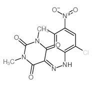 2,4,5,6(1H,3H)-Pyrimidinetetrone,1,3-dimethyl-, 5-[2-(2,5-dichloro-4-nitrophenyl)hydrazone]结构式