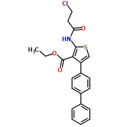 Ethyl 4-(4-biphenylyl)-2-[(3-chloropropanoyl)amino]-3-thiophenecarboxylate结构式