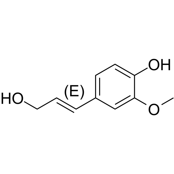 松柏醇; 反式-3-(4-羟基-3-甲氧基苯基)-2-丙烯-1-醇结构式
