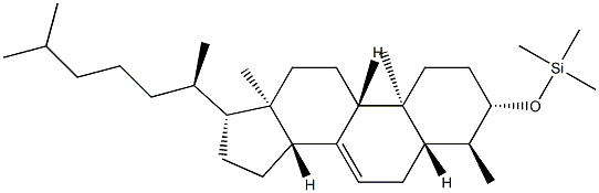 Trimethyl[(4α-methyl-5α-cholest-7-en-3β-yl)oxy]silane结构式