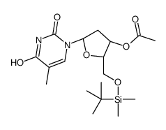 (2R,3S,5R)-2-(((叔丁基二甲基硅基)氧)甲基)-5-(5-甲基-2,4-二氧代-3,4-二氢嘧啶-1(2H)-基)四氢呋喃-3-基乙酸酯结构式