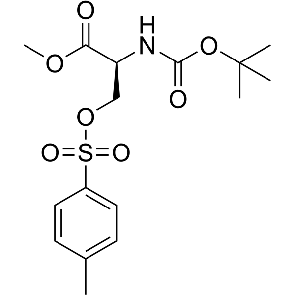 N-叔丁氧羰基-O-对甲苯磺酰基丝氨酸甲酯结构式