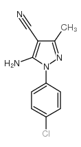 5-氨基-1-(4-氯l苯基)-3-甲基-1H-吡唑-4-甲腈结构式