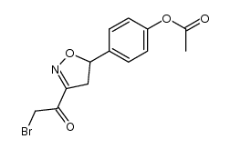2-bromo-1-[5-(4-acetoxy-phenyl)-4,5-dihydro-isoxazol-3-yl]-ethanone结构式