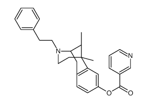 6,11-dimethyl-3-phenethyl-1,2,3,4,5,6-hexahydro-2,6-methanobenzo[d]azocin-8-yl nicotinate结构式
