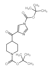 TERT-BUTYL 4-(1-(TERT-BUTOXYCARBONYL)-1H-IMIDAZOLE-4-CARBONYL)PIPERIDINE-1-CARBOXYLATE结构式