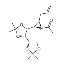 1-((2R,3R)-2-allyl-3-((4S,4'R,5R)-2,2,2',2'-tetramethyl-[4,4'-bi(1,3-dioxolan)]-5-yl)aziridin-1-yl)ethan-1-one结构式