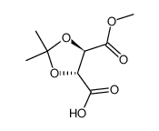 (4R,5R)-5-(methoxycarbonyl)-2,2-dimethyl-1,3-dioxolane-4-carboxylic acid结构式