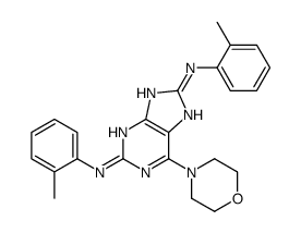 2-N,8-N-bis(2-methylphenyl)-6-morpholin-4-yl-7H-purine-2,8-diamine结构式