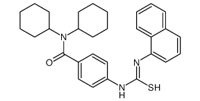 N,N-dicyclohexyl-4-(naphthalen-1-ylcarbamothioylamino)benzamide结构式