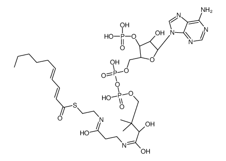 S-[2-[3-[[(2R)-4-[[[(2R,3S,4R,5R)-5-(6-aminopurin-9-yl)-4-hydroxy-3-phosphonooxyoxolan-2-yl]methoxy-hydroxyphosphoryl]oxy-hydroxyphosphoryl]oxy-2-hydroxy-3,3-dimethylbutanoyl]amino]propanoylamino]ethyl] (2E,4Z)-deca-2,4-dienethioate结构式