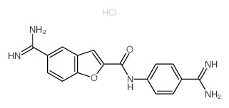 5-carbamimidoyl-N-(4-carbamimidoylphenyl)-1-benzofuran-2-carboxamide,hydrochloride结构式