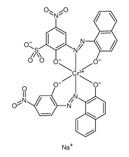 disodium [2-hydroxy-3-[(2-hydroxy-1-naphthyl)azo]-5-nitrobenzene-1-sulphonato(3-)][1-[(2-hydroxy-4-nitrophenyl)azo]-2-naphtholato(2-)]chromate(2-) Structure
