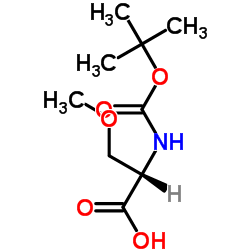 (R)-2-叔丁氧羰基氨基-3-甲氧基丙酸结构式