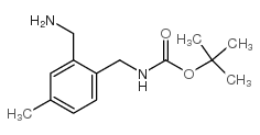 2-(氨基甲基)-4-甲基苄基氨基甲酸叔丁酯结构式