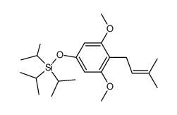 [3,5-Dimethoxy-4-(3-methyl-but-2-enyl)-phenoxy]-triisopropyl-silane结构式