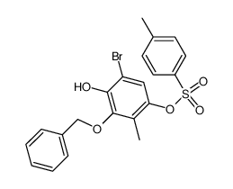 Toluene-4-sulfonic acid 3-benzyloxy-5-bromo-4-hydroxy-2-methyl-phenyl ester结构式