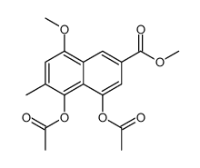 4,5-双(乙酰基氧基)-8-甲氧基-6-甲基-2-萘羧酸甲酯结构式