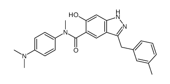 5-[N-(4-dimethylaminophenyl)-N-methylaminocarbonyl]-3-(3-methylbenzyl)-6-hydroxy-1H-indazole Structure