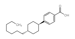 反式-4-(4-正庚基环己基)苯甲酸结构式