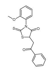 3-(2-methoxyphenyl)-5-(2-oxo-2-phenylethyl)-2-thioxo-1,3-thiazolidin-4-one结构式
