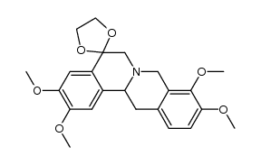 5,6,13,13a-tetrahydro-2,3,9,10-tetramethoxy-5-oxo-8H-dibenzo[a,g][3]quinolizine ethylene acetal Structure