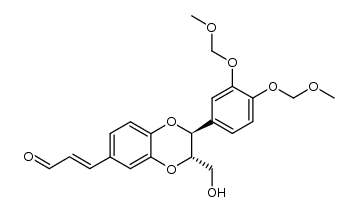 (E)-3-((2S,3S)-2-(3,4-bis(methoxymethoxy)phenyl)-3-(hydroxymethyl)-2,3-dihydrobenzo[b][1,4]dioxin-6-yl)acrylaldehyde Structure
