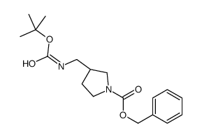 (S)-N-Cbz-3-N-Boc-氨甲基吡咯烷结构式